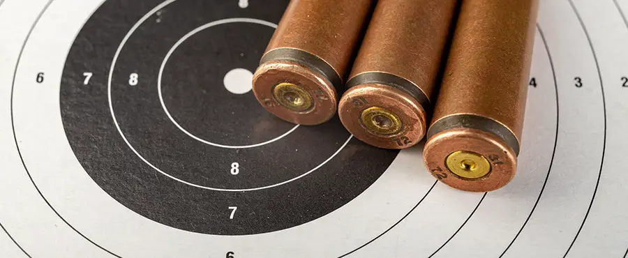 rifle ammunition on a. target